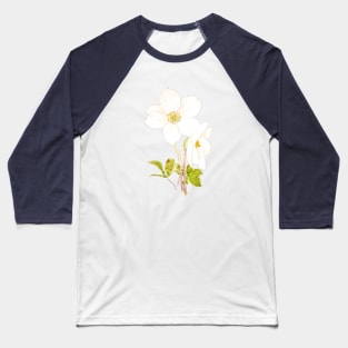 white hellebore flowers ink and watercolor Baseball T-Shirt